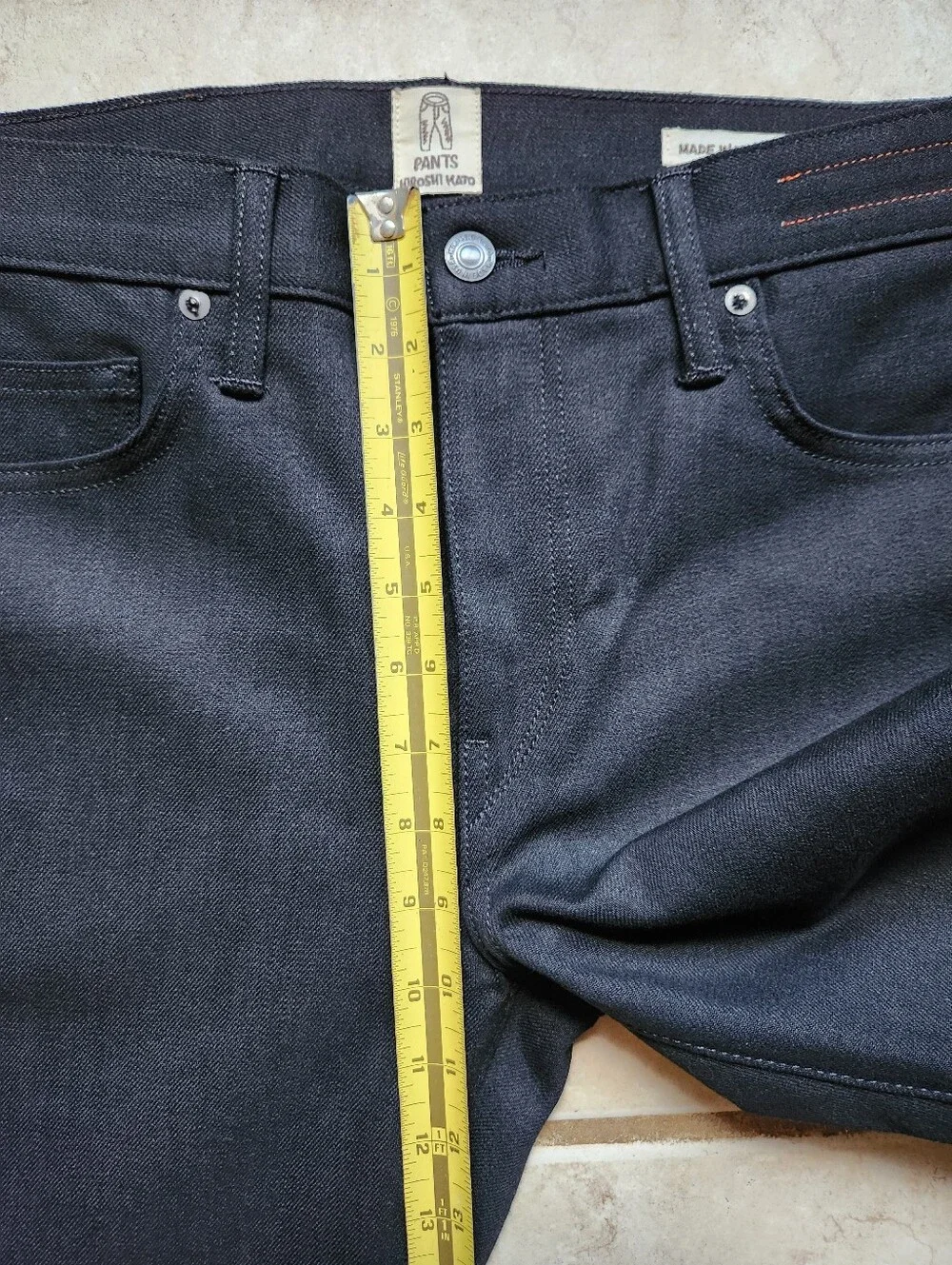 NWOT KATO’ Hiroshi Kato The Pen Slim Jeans 33x33 Black Raw Selvedge Denim USA